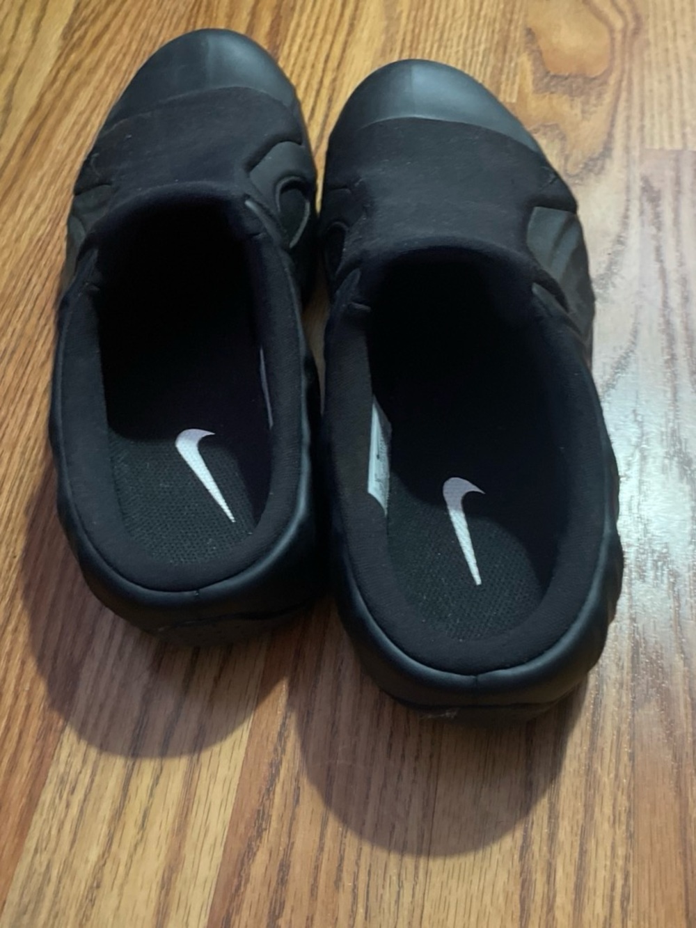 Nike Black Slip-On Loafers with White Swoosh